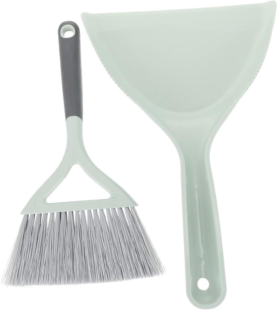 Stofblik Bezemset - Mini Veegset - Desktop Reinigen - Compact Formaat - 31X21CM - Groen — afbeelding 1