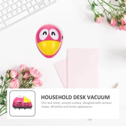 Mini Stofzuiger - Tafelreiniger Kruimeldief - Bureau Schoonmaken - Stil Werking - 10.5 cm - Roze — thumbnail 3