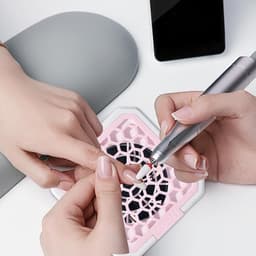Mini Stofzuiger - Nagelstof Verzamelaar - Manicure Reiniging - Draadloos Krachtig - 16x16x6 cm - Wit — thumbnail 4
