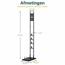 Vloerstandaard voor Stofzuiger - Universele Stofzuigerhouder zonder Boren - Vrijstaande Opbergstandaard van Koolstofstaal - Zwart — thumbnail 2