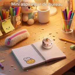 Mini Stofzuiger - Desktop Reiniger - Bureau Schoonmaken - Stil Gebruik - 8.5 cm Hoog - Bruin — thumbnail 5
