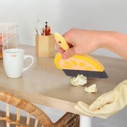 Mini Stoffer Set - Kleine Bezem - Bureau Schoonmaken - Compact Ontwerp - 23 cm - Geel — thumbnail 2