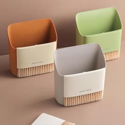 Tafelbezem en veegschep - Mini bezem set - Kruimels opruimen - Compact ontwerp - 16 x 7.5 x 17 cm — thumbnail 4