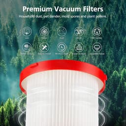Filter - Vervangingsfilters voor nat- en droogstofzuigers 49-90-1900 - compatibel met Milwaukee draadloze stofzuigers - voor Milwaukee draadloze stofzuigers M18 0780-20 0880-20 — thumbnail 4