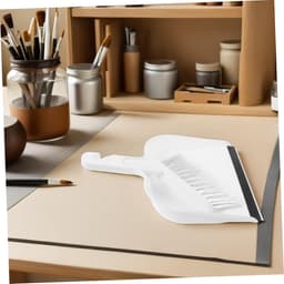 Mini Stofblik Borstel - Schoonmaakset Bureau - Bureau Schoonmaken - Ruimtebesparend Design - 2 Sets - Wit — thumbnail 2