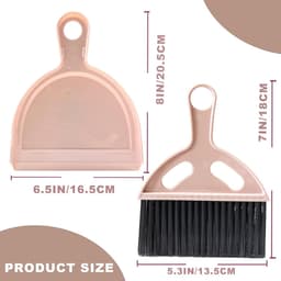 Mini Bezem Stofblik - Kleine Schoonmaakset - Snelle Opruimklus - Compact Ontwerp - 19.99 x 16.99 cm - Roze — thumbnail 2