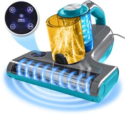 CLEANmaxx 3-in-1 mijtzuiger met 55 °C hete lucht, UV-C-licht en 15 kPa zuigkracht | Matraszuiger verwijdert 99,9% van de mijten | HEPA-filter voor mensen met allergieën en ultrasoon geluid, ideaal voor matrassen en bekleding — thumbnail 1