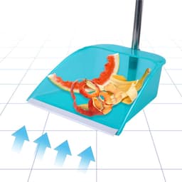 Stoffer en blik - Veegset lange steel - Huishoudelijk schoonmaken - Naadloos op de grond - 80 cm hoogte - Zwart — thumbnail 2