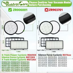 Geschikt voor Rowenta X-Trem Power Cyclonic en Silence Force Cyclonic stofzuigerfilters ZR006001, compatibel met modellen RO69xx, RO72xx, RO6941EA, RO6963EA, RO6921EA, RO6971EA, RO6993EA, RO7230EA en RO7260EA - Access — thumbnail 2
