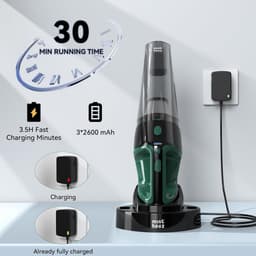 Draagbare Kruimeldief - Handstofzuiger Auto - Snelle Schoonmaak - 120W Krachtige Motor - 800ml Reservoir - Donkergroen — thumbnail 5