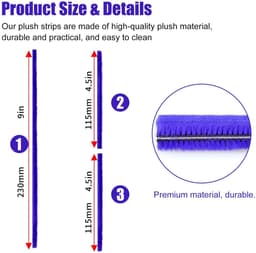 Dailygoody - Pluche strips - Zachte rolkop - Hoogwaardig materiaal - Geschikt voor Dyson V7 V8 V10 V11 - 3 stuks voor optimale stofzuigervaring — thumbnail 3