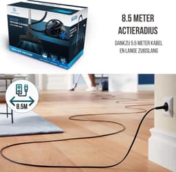Stofzuiger zonder zak - Krachtige reiniger - Huisdierhaar verwijderen - Geavanceerde cycloontechnologie - 900 watt vermogen - Blauw — thumbnail 5