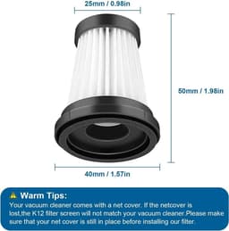 Zes HEPA-filters Geschikt voor de MOOSOO K12, K12 Pro, K13 draadloze stofzuigers en de Genius Invictus One 1.0 X7, 2.0 stofzuigers. — thumbnail 2