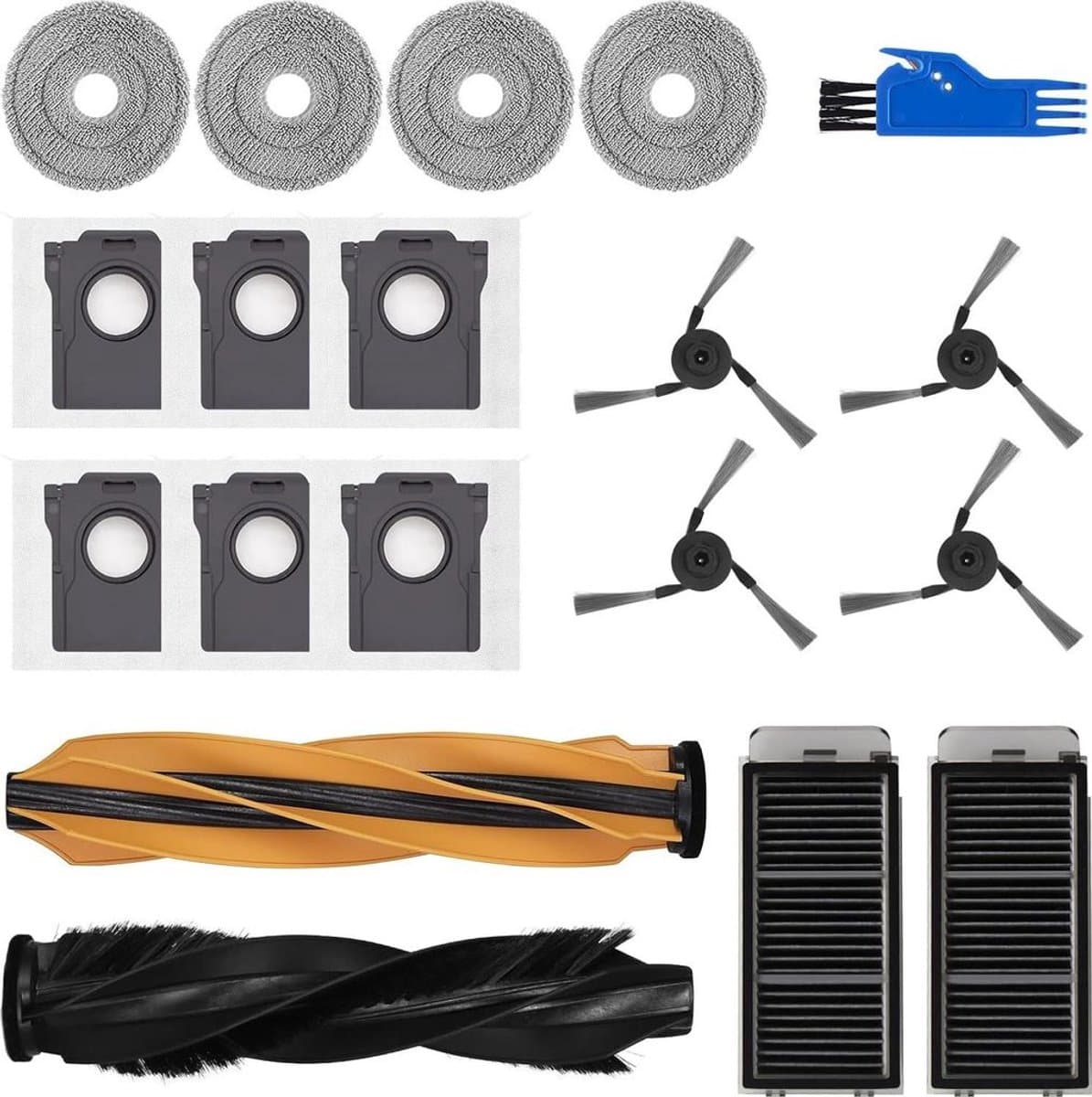 Vervangingsonderdelen Geschikt voor Dreame L50/L50S/L40s Pro Ultra, X50 Ultra Complete en MOVA V50/P50s Ultra: 1 hoofdborstel, 2 filters, 4 zijborstels, 4 dweildoeken, 6 stofzakken. — afbeelding 1
