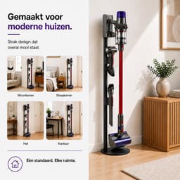 DEGG® - Stofzuiger Standaard Geschikt voor Dyson V7 V8 V10 V11 V12 V15 – Vrijstaand met Accessoirehouders – Zonder Boren – Zwart — thumbnail 2