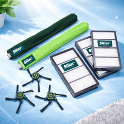 Sillar Accessoireset voor schoonmaakrobot iRobot Roomba S9 en S9+ – 3 HEPA-filters, 1 hoofdborstel, 3 zijdelingse borstels met 5 armen (inclusief bevestigingsschroeven) – reserveonderdelen – set 8 stuks — thumbnail 4