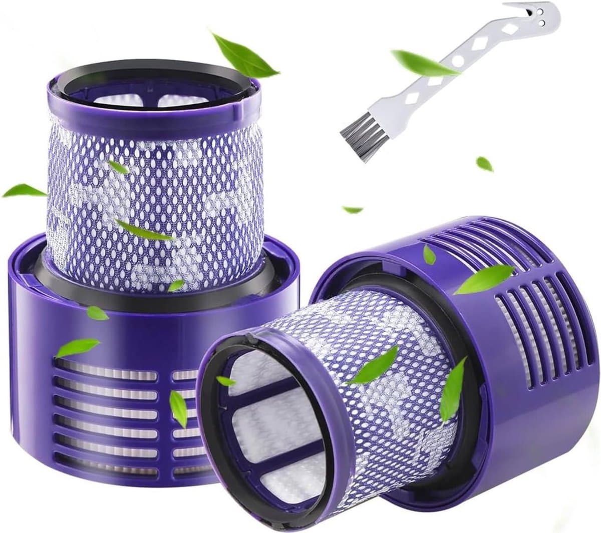 Twee wasbare vervangingsfilters met borstel Geschikt voor Dyson V10 SV12, compatibel met de Cyclone V10-serie, V10 Absolute/Animal/Motorhead/Total Clean. — afbeelding 1