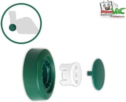 Wiel met velg - Reservewiel stofzuiger - Stofzuiger onderhoud - Specifiek voor tapijtborstel - 17 x 96 x 23 cm — thumbnail 1