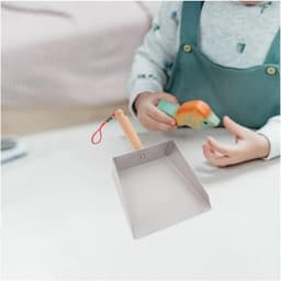 Stofblik Bureau - Mini Stoffer - Kleine Ruimtes Schoon - Roestvrijstalen Oppervlak - 21.5 cm Lengte - Metaal — thumbnail 4