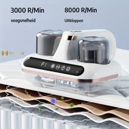 TRESTO - Huisstofmijt stofzuiger - UV Lamp Sterilisator - Reiniger - Bank & Matras - Tapijt - Meubel & Zetel - Machine - Bacterie, Mijt & Schimmel Bestrijder - Zonder Zak - USB-C Opladen - Wit — thumbnail 2