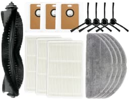 Vervangende Onderdelen - 15-Delige - Geschikt voor Tapo RV30 Max Plus/RV20 Max Plus Robotstofzuiger - 1 Rolborstel, 4 Zijborstels, 3 HEPA-Filters, 3 Stofzakken, 4 Dweilpads - Accessoireset — thumbnail 1