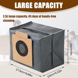 10 stuks Stofzuigerzakken geschikt voor Eufy Clean X8 Pro / X10 Pro Omni - Stofzuigerzakken - reservezakken - accessoireset - Accessoires voor stofzuigerzakken - stofzak - Grijs — thumbnail 2