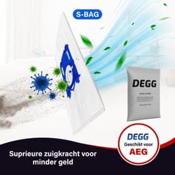 DEGG® - 30x Stofzuigerzakken geschikt voor AEG S-BAG GR201, GR201s, GR201sm, VX6 X force, VX7 - Classic long performance stofzuigerzakken geschikt voor AEG, Philips, Electrolux - 30 STUK(S) — thumbnail 3