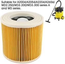 OIMG Patroonfilter - 2 Stuks - nat- en droogfilter - Geschikt voor Karcher WD3/NT18/20/38/1- Geschikt voor HEPA- WD2/MV2/3 stofzuiger katoen - geel — thumbnail 3