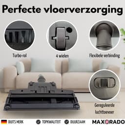 Maxorado v6 turboborstel stofzuigermond - vervangende zuigmond geschikt voor dyson v6 dc33 dc37 dc39 dc41 dc59 dc61 dc62 dc72 dc74 - vloerborstel — thumbnail 4