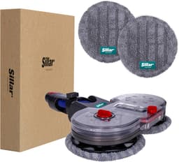 Sillar, set borstel voor stofzuiger, dweilopzetstuk, dweilkop, draaibaar 4-in-1 + 2x dweilopzetstukken, microvezel, vervangingsonderdeel, geschikt voor DYSON V7, V8, V10, V11, V15 — thumbnail 1