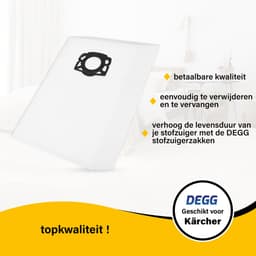 DEGG® – Stofzuigerzakken 5 stuks – Geschikt voor Kärcher WD4, WD5, WD6, MV4, MV5 & MV6 – Sterk, Duurzaam & Perfecte Pasvorm — thumbnail 3