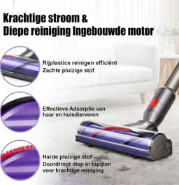 Stofzuigermond - Geschikt voor Dyson V8/V10/V11/V15/G5 - Groen Led - Wasbare borstel - Wasbare borstel - Stofzuigeraccessoires - Blauw — thumbnail 3