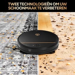 AG Robotstofzuiger met Dweilfunctie – 4500 Pa Zuigkracht – 120 minuten – Oplaadstation – App & Afstandsbediening – Ideaal voor Huisdierhaar, Harde Vloeren en Tapijt – Luxe 2-in-1 Dweilrobot – Gold Stripe Design – 2500 mAh - Black Gold Edition — thumbnail 3