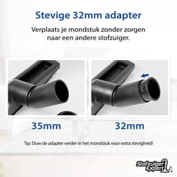 Universeel Vervangende Parket Zuigmond Geschikt voor Miele, Numatic, Philips, AEG, Karcher, Bosch, Siemens etc. met een zuigbuis dia van 32mm en 35mm - opzetstuk - stofzuigermond - stofzuigermondstuk - stofzuigervoet - borstel - stofzuigerborstel — thumbnail 4