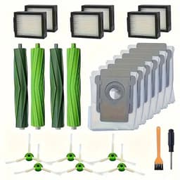 Accessoirekit - geschikt voor iRobot Roomba I7+/I3+/I5+/I6+/J7+/J8+/E5 E6 E7 - 2 rubberen borstels + 6 zijborstels + 6 filters + 6 stofzakken + 1 schroevendraaier + 1 kleine gele borstel - 22 stuks — thumbnail 1