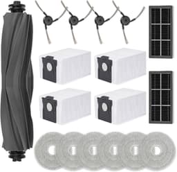 17-delige accessoire set geschikt voor de robotstofzuiger Dreame X40 Ultra, inclusief vervangende onderdelen zoals de hoofdborstel, zijborstels, filters, dweil en stofzak — thumbnail 3