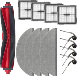 13 stuks vervangende accessoires geschikt voor Roborock Q10 VF+/PF robotstofzuiger - 1 hoofdborstels, 4 zijborstels, 4 HEPA-filters, 4 dweilpads — thumbnail 1