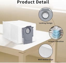 12 stofzakken Geschikt voor Roborock QV 35A/35S, 10R/Z70, Qrevo S5V, Qrevo Curv S5X, Qrevo Edge, Qrevo Edge S5A, Qrevo S/Pro/Master/Plus/Slim — thumbnail 4