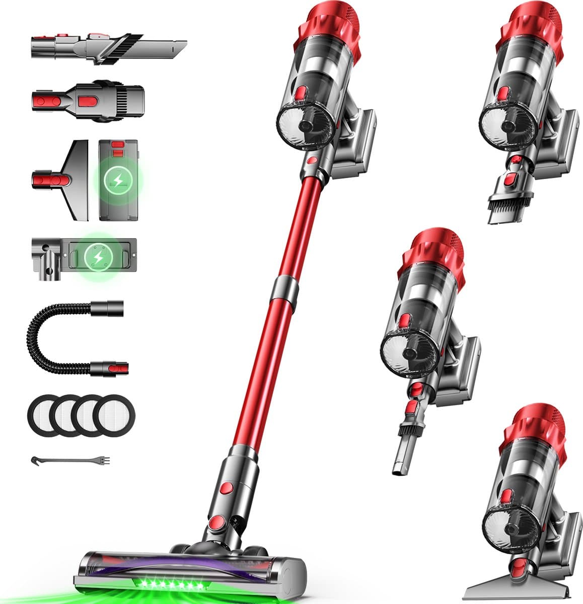 AUTHMIC Steelstofzuiger - Steelstofzuiger Draadloos - 65.000Pa Zuigkracht - Borstelloze Motor - 70 Min Accuduur - HEPA Filter - LED Vloerborstel - Grote Stofcontainer — afbeelding 1