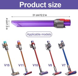 Spleetzuigmond - LED smal sleufmondstuk - Light Pipe Slim sleufmondstuk - accessoires voor Dyson stofzuiger - opzetstukken voor Dyson V7 V8 V10 V11 V15 — thumbnail 4