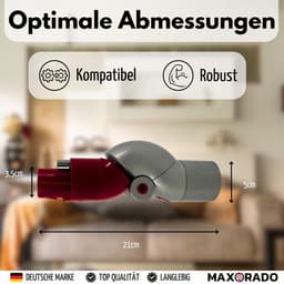 MAXORADO Hoekadapter voor Steelstofzuiger – geschikt voor Dyson V7 V8 V10 V11 V15 – Niet voor Slim of BigBall – 90° Draaibaar – Quick Release – Stofzuiger Accessoire Hoek — thumbnail 4