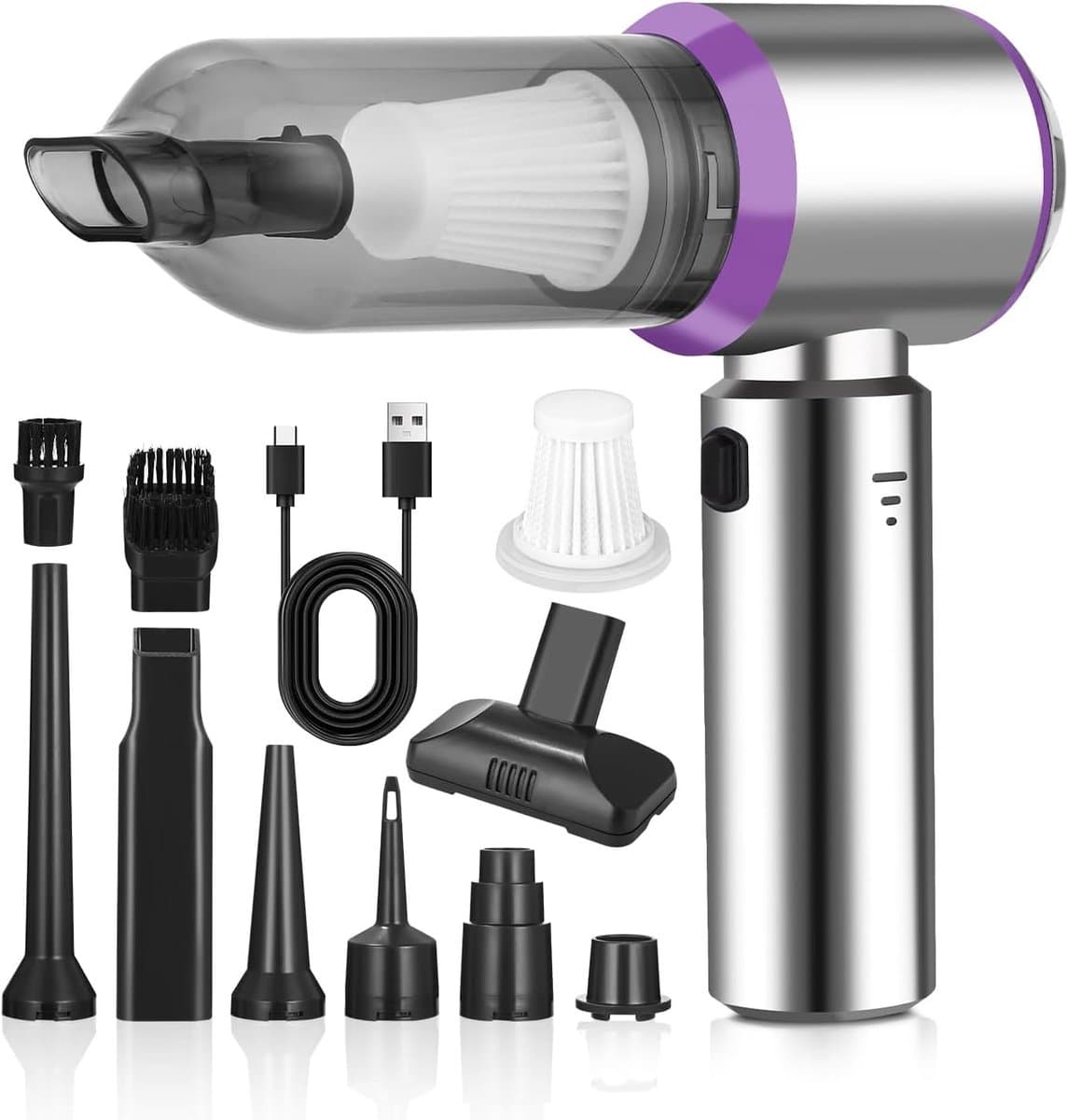 Lexium Kruimeldief snoerloos – Kruimeldief met steel – Nat&Droog – Handstofzuiger – Extreme zuigkracht – Kruimeldief snoerloos – Kruimelzuiger – Jouw ultieme schoonmaakpartner – Kruimelzuiger – Autostofzuiger – Handstofzuiger - Draadloos — afbeelding 1