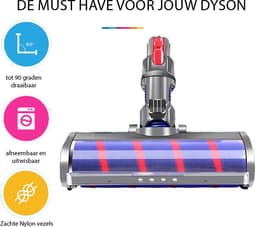 Zuigmond met LED Verlichting geschikt voor Dyson V15 / V11 / V10 / V8 / V7 - Mondstuk Parketborstel Accessoires en Onderdelen voor Steelstofzuiger - Opzetstuk Borstel - Wasbaar — thumbnail 5