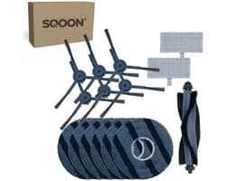 SQOON® vervangingsset geschikt voor Eufy Omni C20 robotstofzuiger - 15-delige onderhoudskit met HEPA-filters, zijborstels, borstelrol en dweilpads