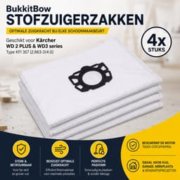 BukkitBow - Set Stofzuigerzakken Geschikt voor Karcher WD 2 PLUS & WD3 series - KFI 357 Stofzuigerzak 2.863-314.0 Stofzuiger - Set 4 Stuks — thumbnail 2