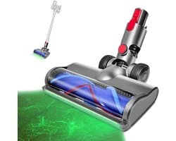 Vervangende Zuigmond Met Groene LED-Verlichting – Voor Dyson V7 V8 V10 V11 V15 – 255 mm En 90°/180° Draaibaar – Geschikt Voor Alle Vloeren – Grijs