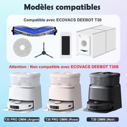Vervangende accessoires geschikt voor de ECOVACS DEEBOT T30 PRO OMNI / T30 OMNI robotstofzuiger: 1 hoofdborstel, 4 filters, 4 zijborstels, 4 dweilpads, 4 antibacteriële stofzakken — thumbnail 3
