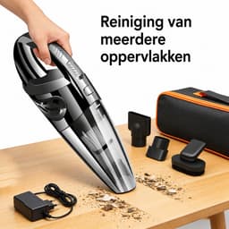 Blinxz.store – Kruimeldief – Draadloze Handstofzuiger – Autostofzuiger – Nat & Droog – 120 W – 2200 mAh – Inclusief Accessoires en Opbergzak — thumbnail 5
