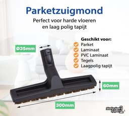 Parket Mondstuk en Telescopische Zuigbuis Set Geschikt voor Miele - Geschikt voor alle slede stofzuigers van Miele - O.a. geschikt voor Guard L1, M1, S1, C3, C2, C1, S8, S6, S5, S4, S2, S8000, S6000, S5000, S4000, S2000, S700, S500, S400, S300 etc. — thumbnail 2