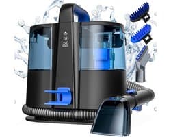KIRA® Vlekkenreiniger - Vlekkenreiniger voor Bank & Tapijt - Krachtige Tapijtreiniger Machine - Zwart/Blauw - 35cm x 30cm x 33cm